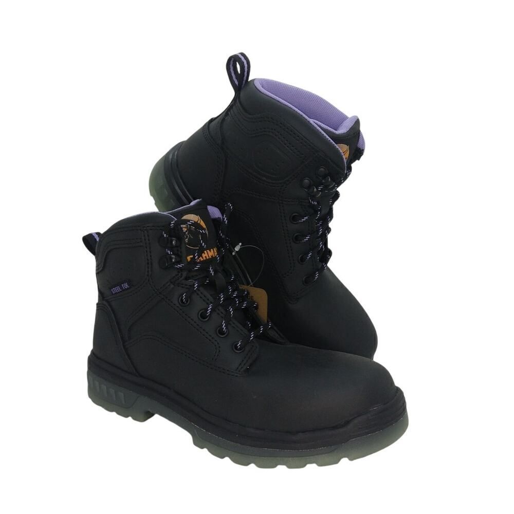 Brahma Combustion Womens NEW in Box Black Steel Toe Work Boots - sz. 6